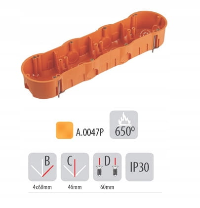 Puszka głęboka poczwórna wkręt do karton gips 4x60 002